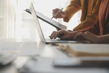 .Team of business people working together in the meeting room office, teamwork background charts and graphs banner, double exposure successful teamwork,business planning concept.