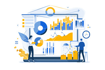 Naklejka premium Comprehensive Business Analysis Report, Data Interpretation and Research Results, Financial Insights and Market Trends, Corporate Strategy Planning