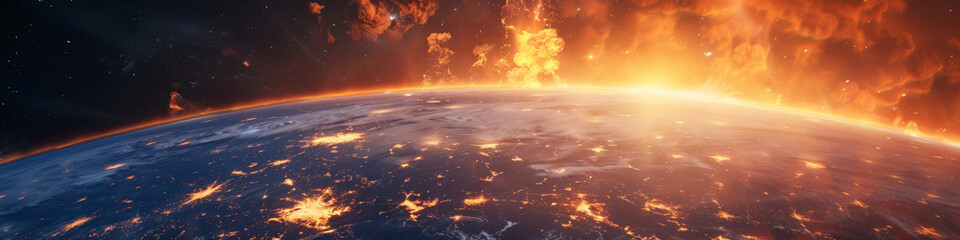 Apocalyptic Vision of Earth Engulfed in Flames