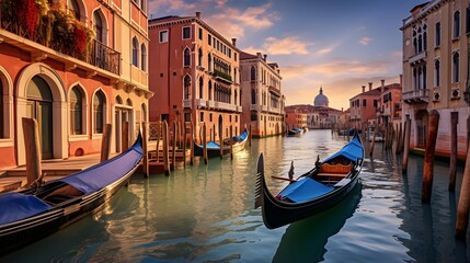 panoramic view of grand canal in venice, italy