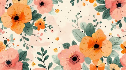 seamless floral pattern, background, wallpaper, postcard, spring concept