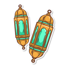 Hand draw islamic lantern for ramadhan kareem 