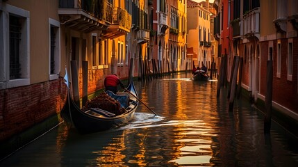 Gondola in Venice, Italy - obrazy, fototapety, plakaty