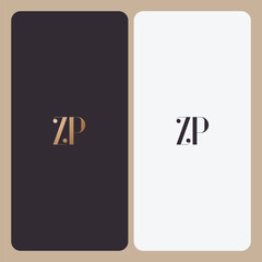 ZP logo design vector image