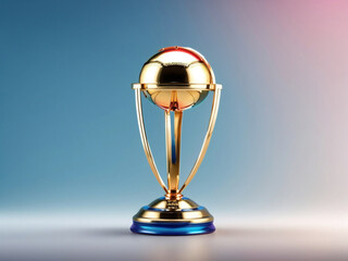 Cricket World cup trophy on colorful background. World Cricket Championship Concpet winning trophy on vibrant background.

