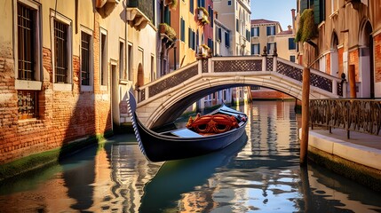 Panoramic view of a canal in Venice, ITALY