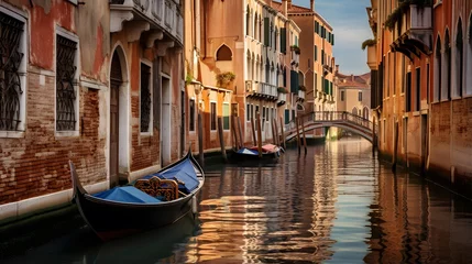 Fotobehang Venice, Italy. Panoramic view of a canal in Venice. © I
