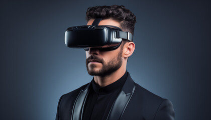 Man in VR glasses.