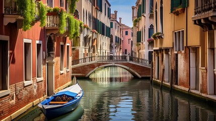 Obraz na płótnie Canvas Beautiful view of canal in Venice, Italy