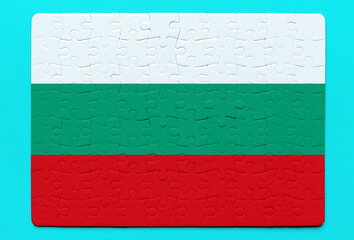 Bulgarian Flag Jigsaw Puzzle on Blue