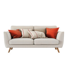 Fototapeta premium New sofa with red and white pillow 