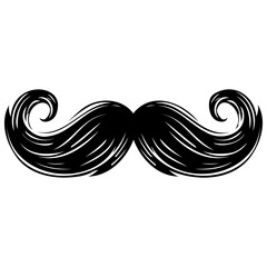 Fototapeta premium moustache black silhouette logo svg vector, moustache icon illustration.