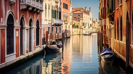 Beautiful view of a canal in Venice, Italy.
