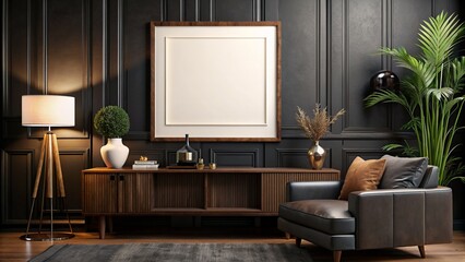 Blank Mockup Frame modern living room