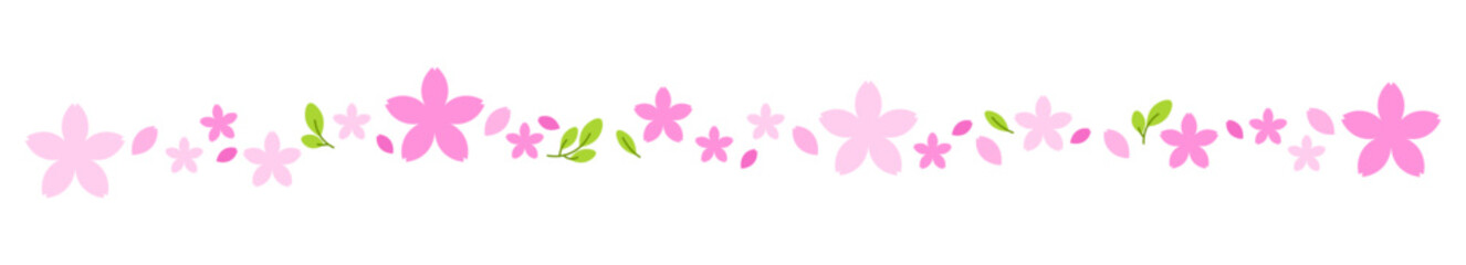 Cute floral border cherry blossom flower divider illustration vector