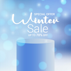 Winter Sale With Discount Text Snow Elements