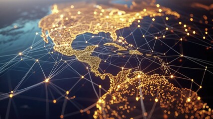 mobile network and cables wires elegantly entwine the Central America countries, symbolizing connectivity and the global web of communication