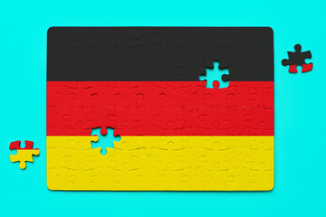 German Flag Puzzle with Two Missing Pieces