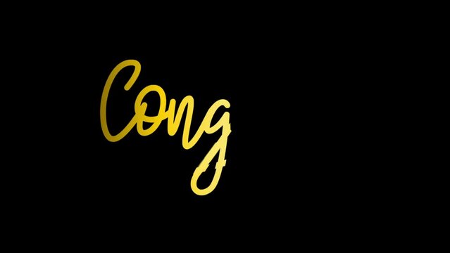 Gold congrats animated text is usually used for greeting footage.