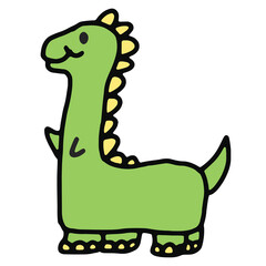 Hand drawn dinosaur for animal, cartoon character, comic, mascot, stickers, decoration, decoration, tattoo, social media post, print, banner, fabric print, clothing, nature, logo, icon, toy, doll, ads