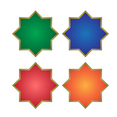 Islamic simple luxury frame border vector