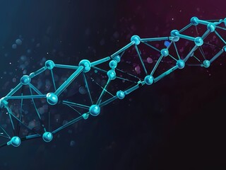 Scientific molecule background for medicine, science, technology, chemistry. DNA digital, sequence, code structure. Science concept and nano technology background. Polygon vector wireframe concept