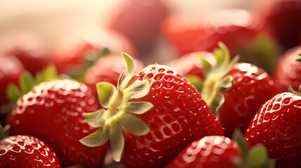 Ripe strawberries and copy space