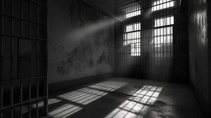 Empty Prison Cell - obrazy, fototapety, plakaty
