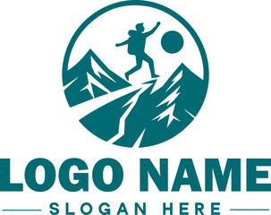 Travel Logo Tourism Logo adventure, tour, outdoor, camping, mountain, hunting, hiking, travel logo icon design editable vector