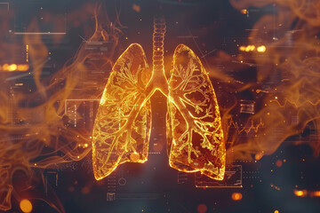 human lungs innovation and medical technology background - obrazy, fototapety, plakaty