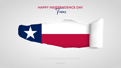 2 March - Texas Independence Day Post and Greeting Card. Independence Day of Texas Background Design with Texas Flag Vector Illustration