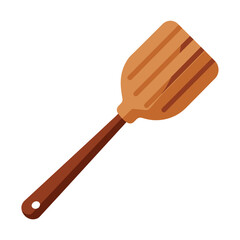 Vector of illustration wooden spatula on white