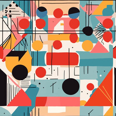 Beach cheerful seamless pattern wallpaper of Retro different vector and geometric, light yellow background, Endless texture can be used for wallpaper, pattern fills, web page background, surface text
