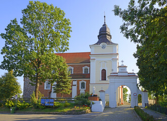 Church, former benedictine abbey in the village Mogilno, Poland.