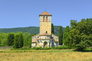 France, Piedmont of the Pyrenees, Haute-Garonne, church St Just de Valcabrere (11th-12th century) Saint James way (UNESCO World Heritage Site)