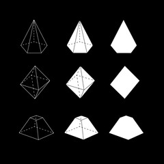 A set of isometric shapes.