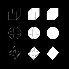 A set of isometric shapes.