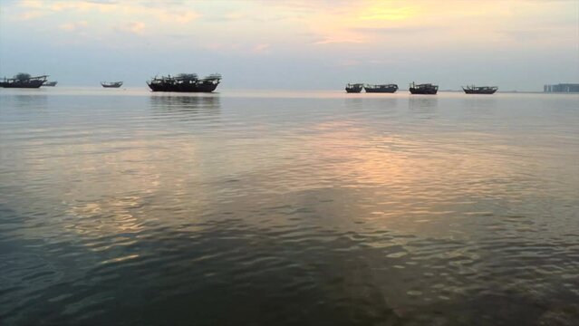 Beautiful morning sunrise view at Dammam Corniche -Saudi Arabia