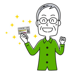 よつばマークを持った高齢男性2