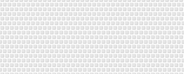 White plastic construction plate with red dice. Gift look. Closeup plastic toy block. Abstract vector background. Seamless modern design. banner, cover, poster, flyer, card, fabric, clothes.