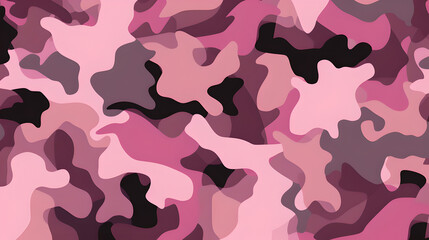seamless military camouflage pattern with the pastel colors pink, rose, violett, purple and black