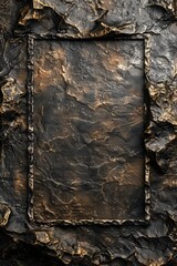 Dark Bronze Background with Metal Frame and Elements in the Style of Bronze Metallic Carvings - Naturalistic Softbox Lighting Canvas - Bronze Lightbox Background created with Generative AI Technology