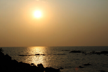 sunset on the sea