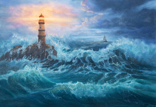 Lighthouse and ocean
