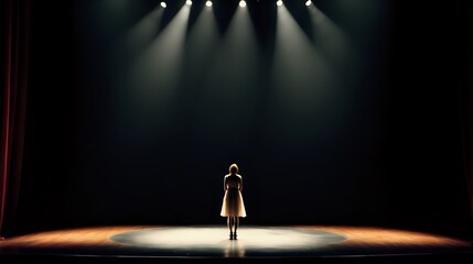 A girl Perfoming On A Stage