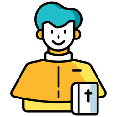 outline color icon easter Priest