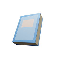 3d render book illustration on transparent background