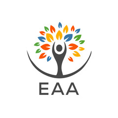 EAA Letter logo design template vector. EAA Business abstract connection vector logo. EAA icon circle logotype.
