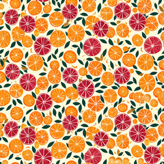 Orange fruit seamless pattern.