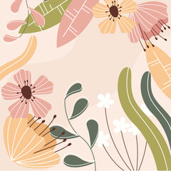 Flat design abstract floral background